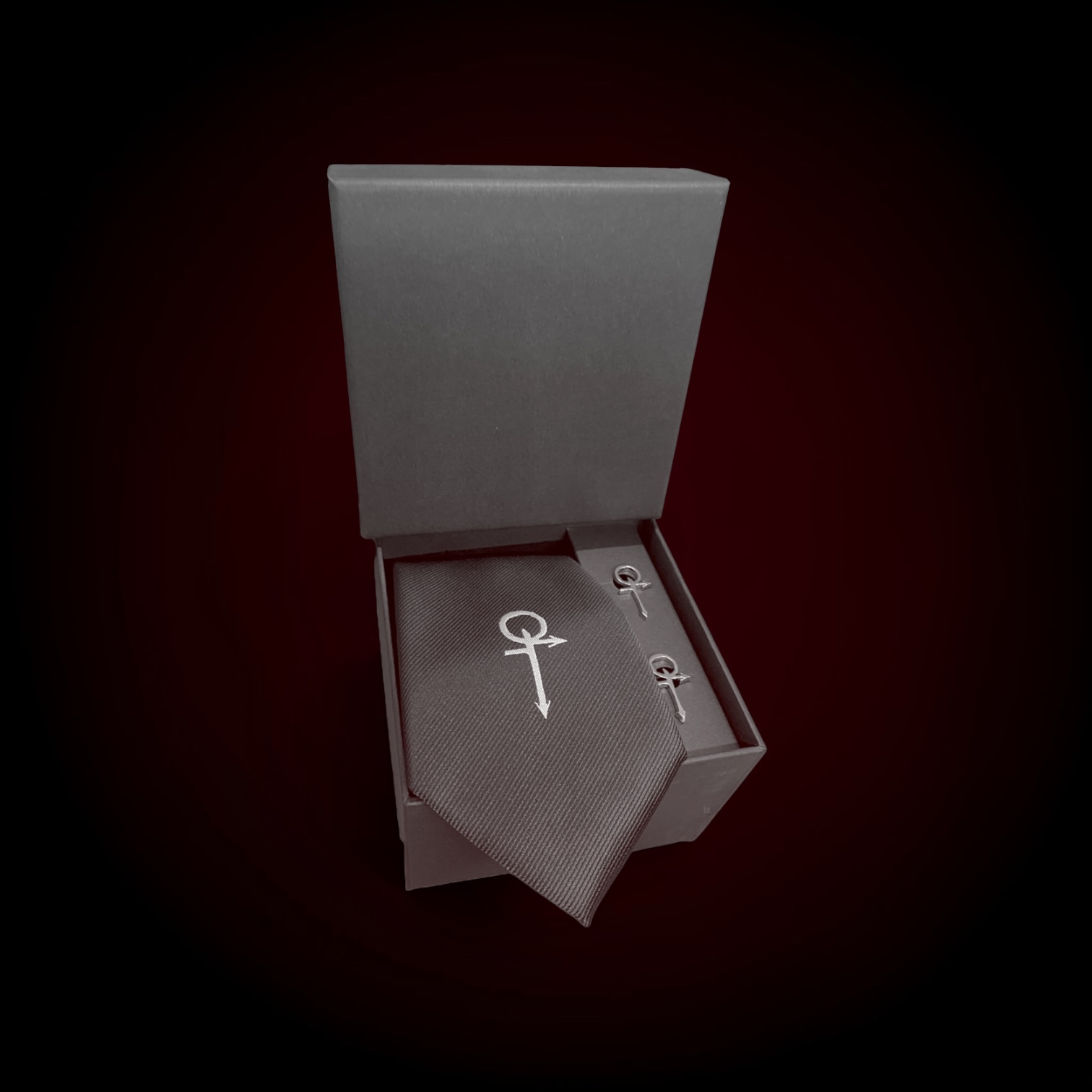 Anarch Silk Tie and Cufflinks Set